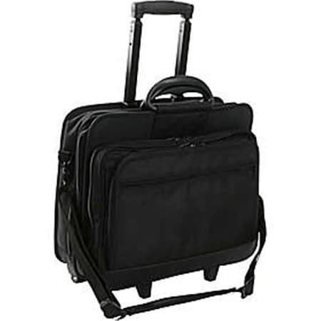 Rolling 17 Inch Laptop Briefcase - Black